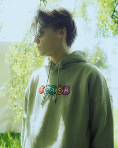 Embroidered Circles Hoodie - Pistachio Green